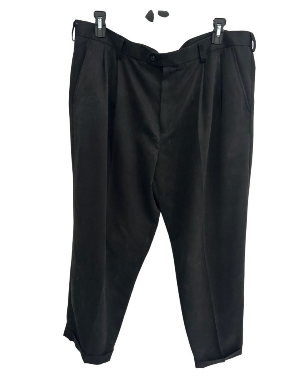 Izod Golf 42x30 Mens Black Pleated Dress Pants Polyester Trousers Minimalist